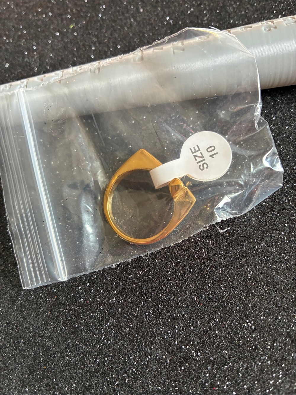 Gold Cross Stackable Ring - Size 10 - Picture 2 of 2